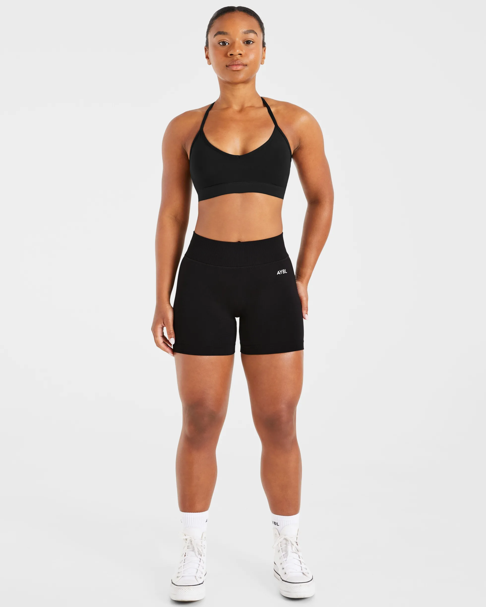 Essential V Neck Strappy Sports Bra