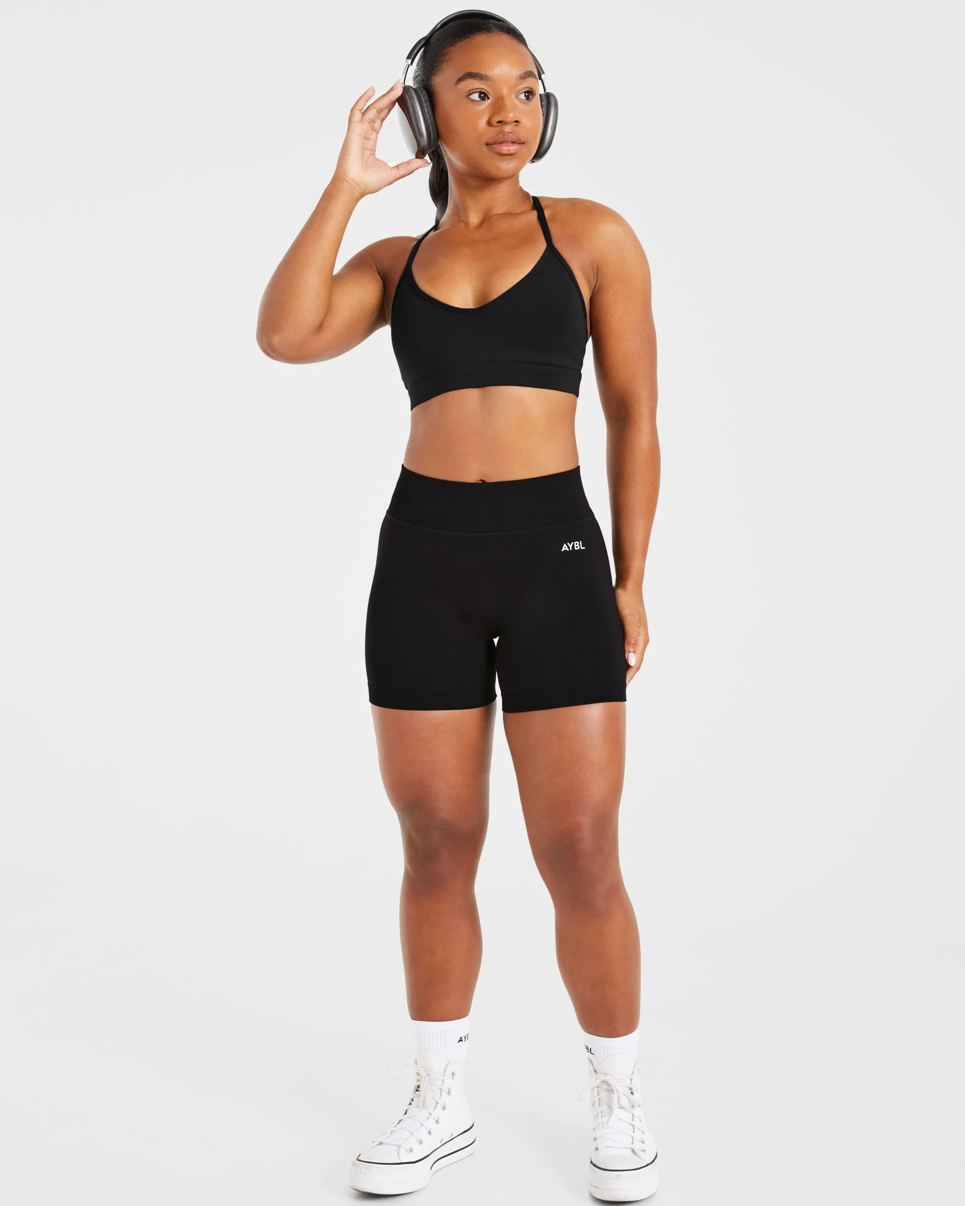 Essential V Neck Strappy Sports Bra
