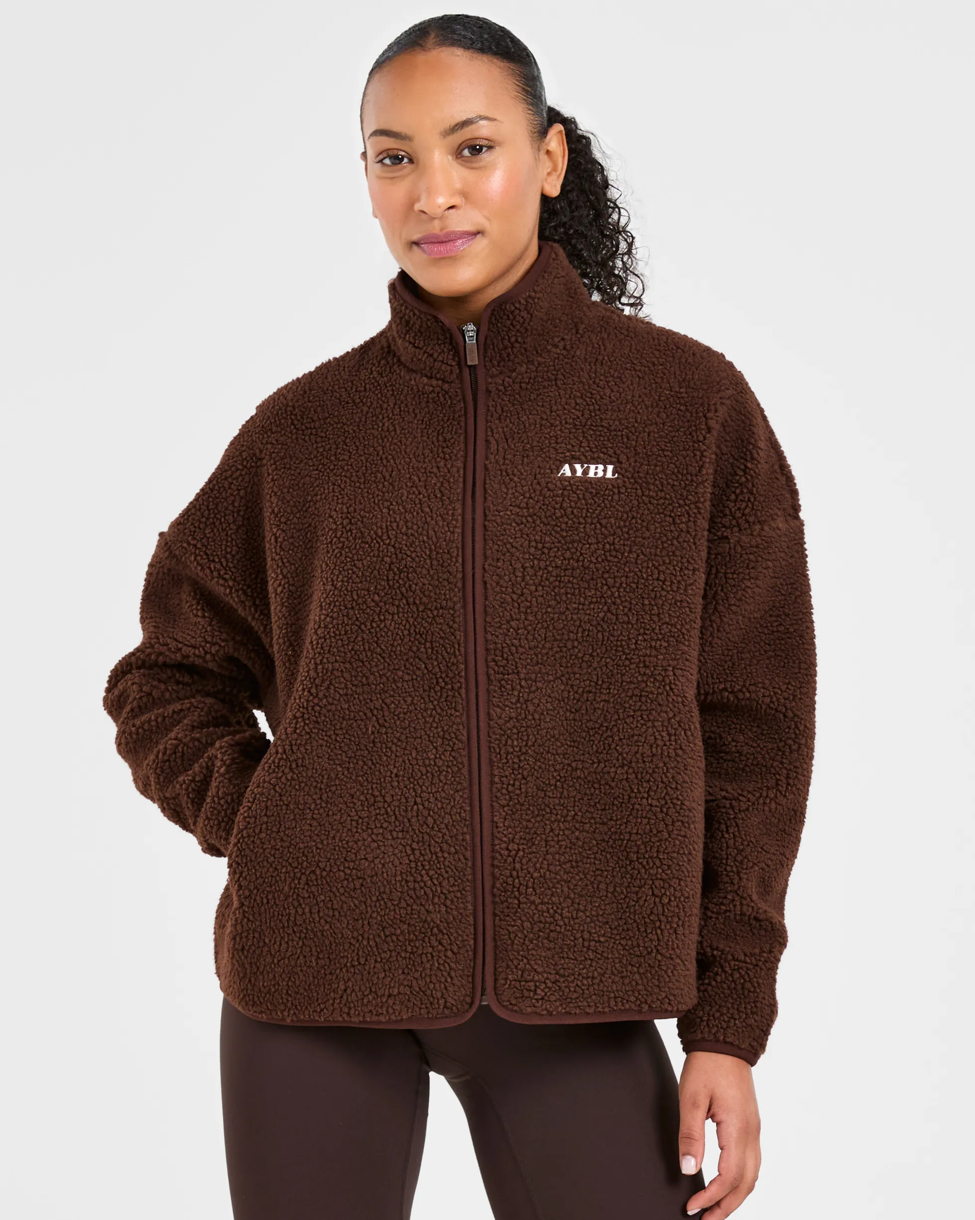 Oversized Zip Up Fleece Jacket