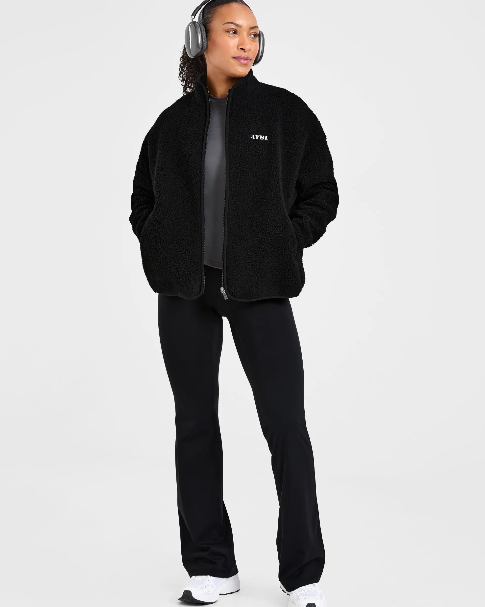 Oversized Zip Up Fleece Jacket