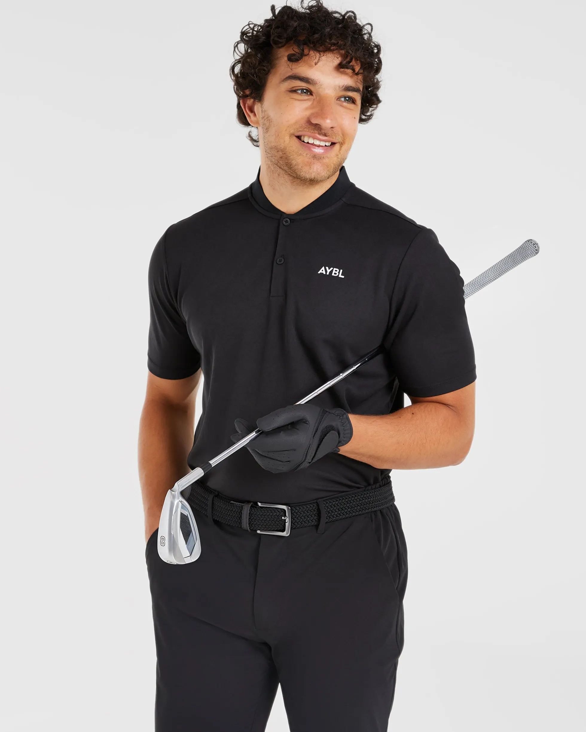 Performance Collarless Polo Shirt