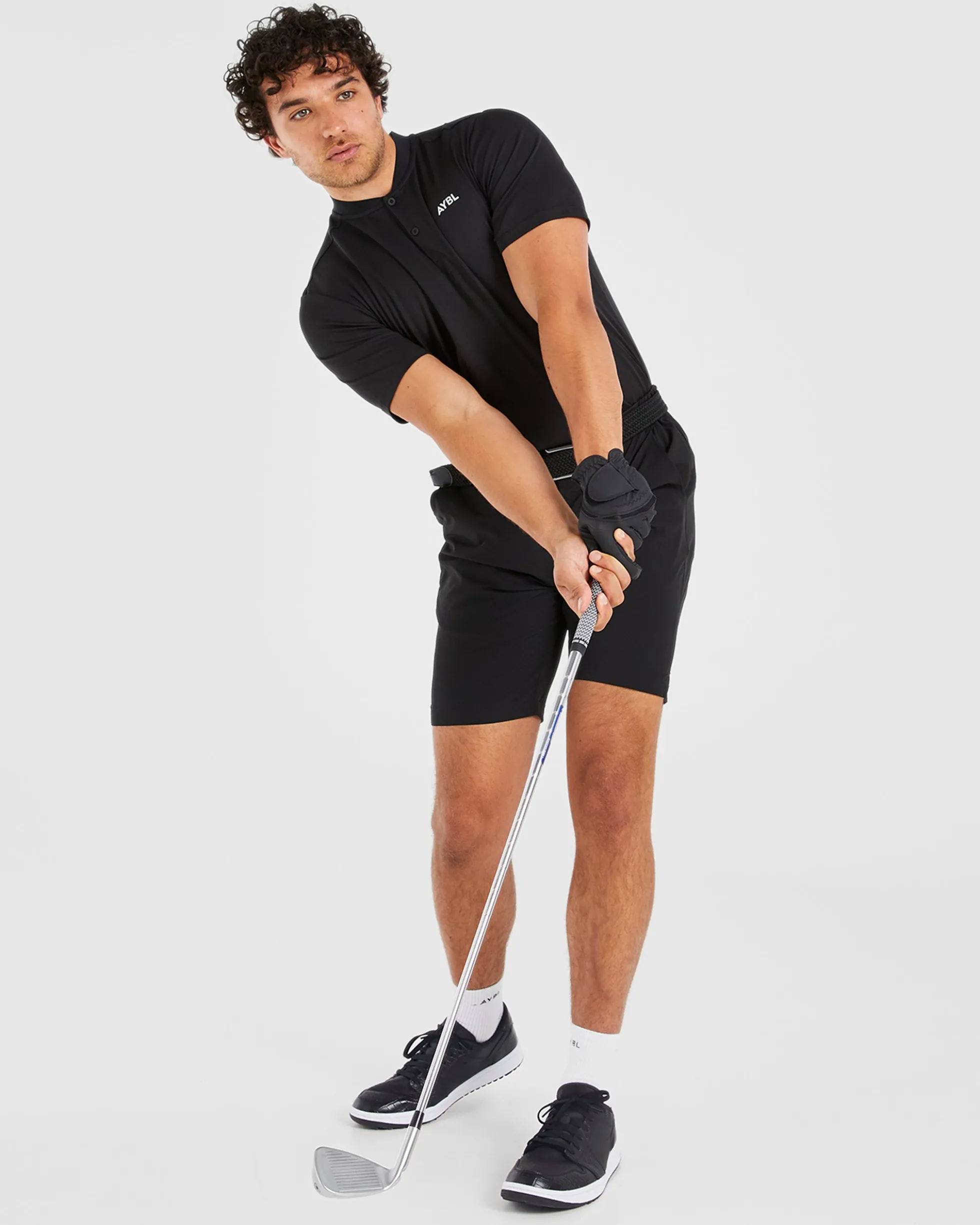 Performance Collarless Polo Shirt