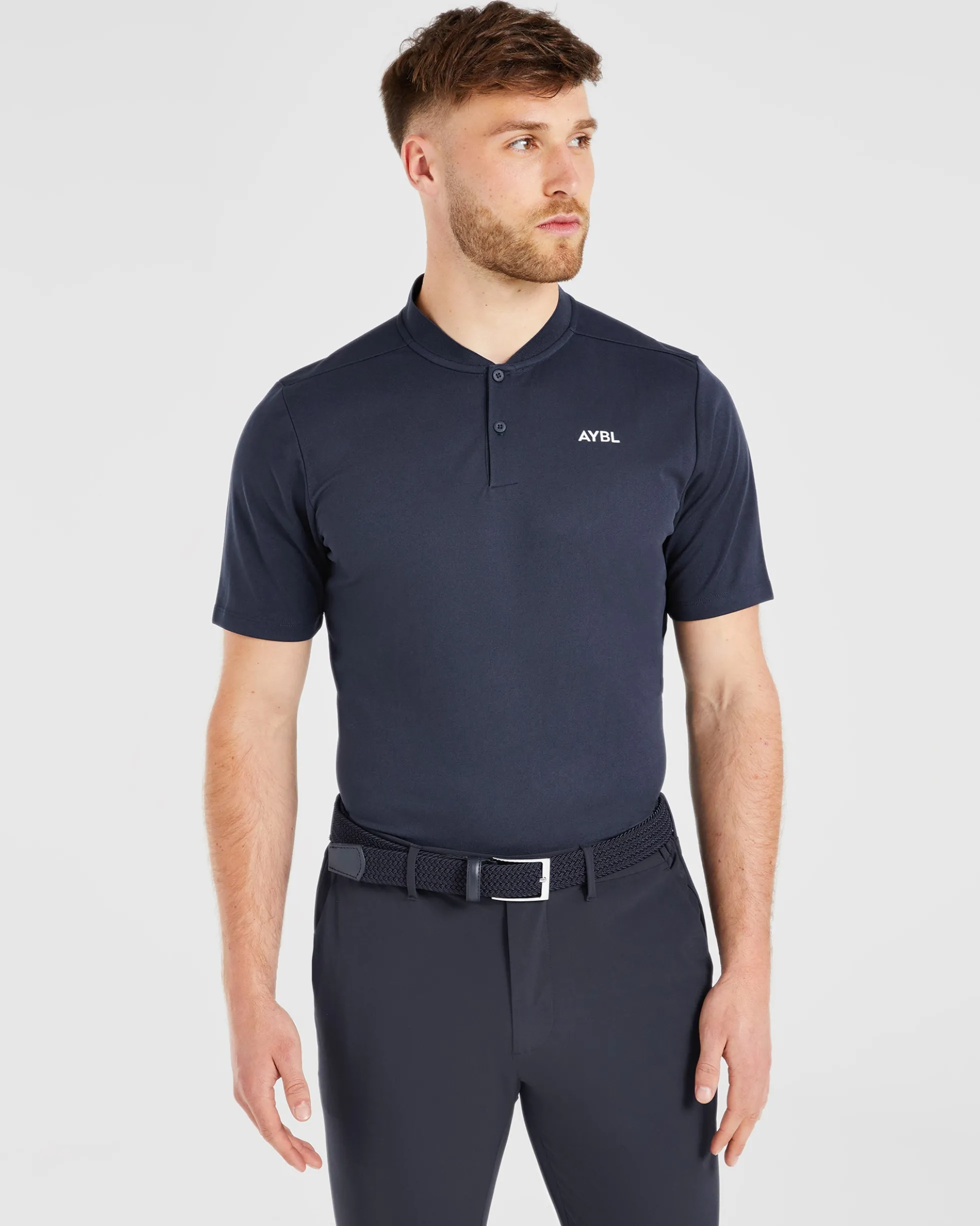 Performance Collarless Polo Shirt