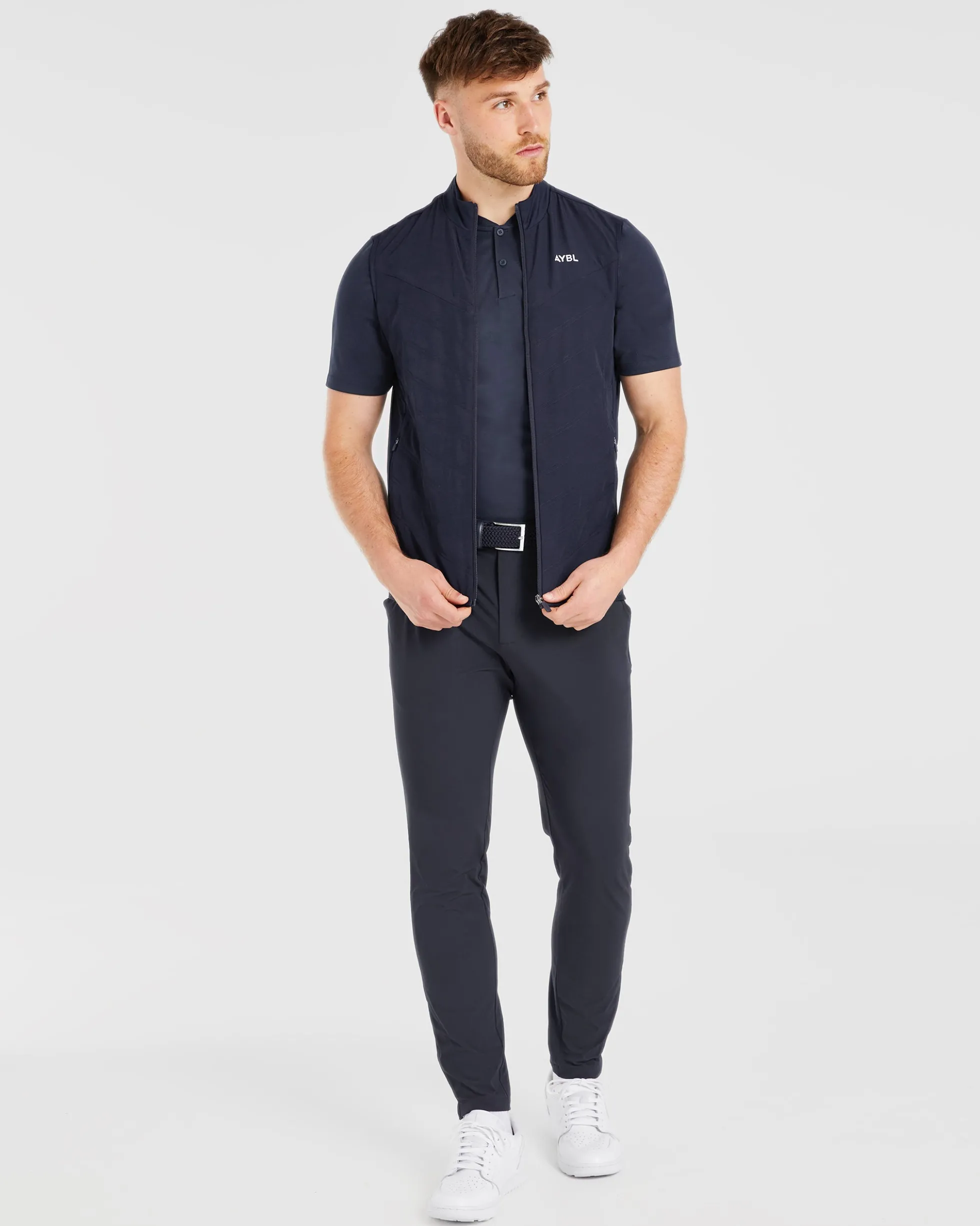 Performance Collarless Polo Shirt