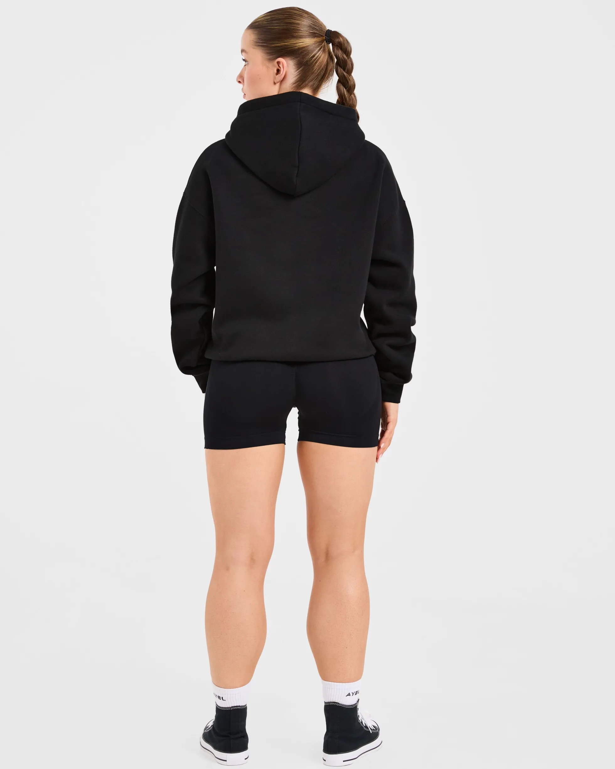 Script Embroidered Oversized Hoodie