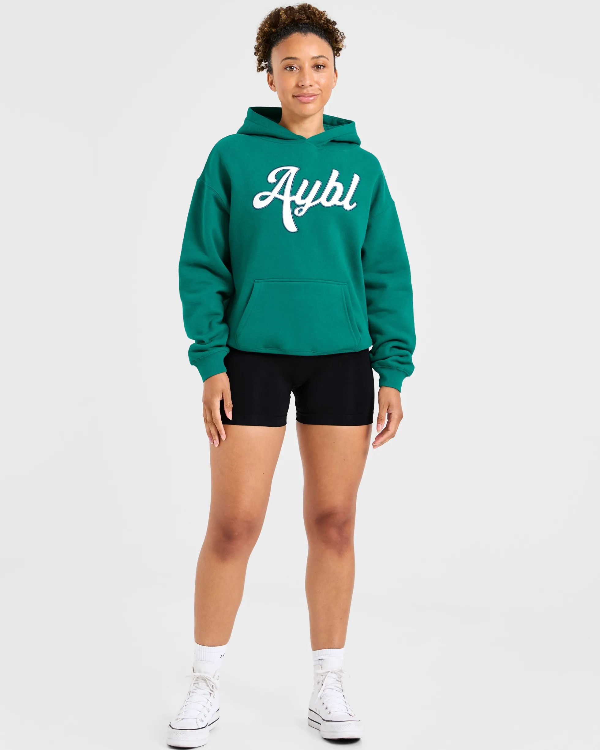 Script Embroidered Oversized Hoodie