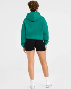 Script Embroidered Oversized Hoodie