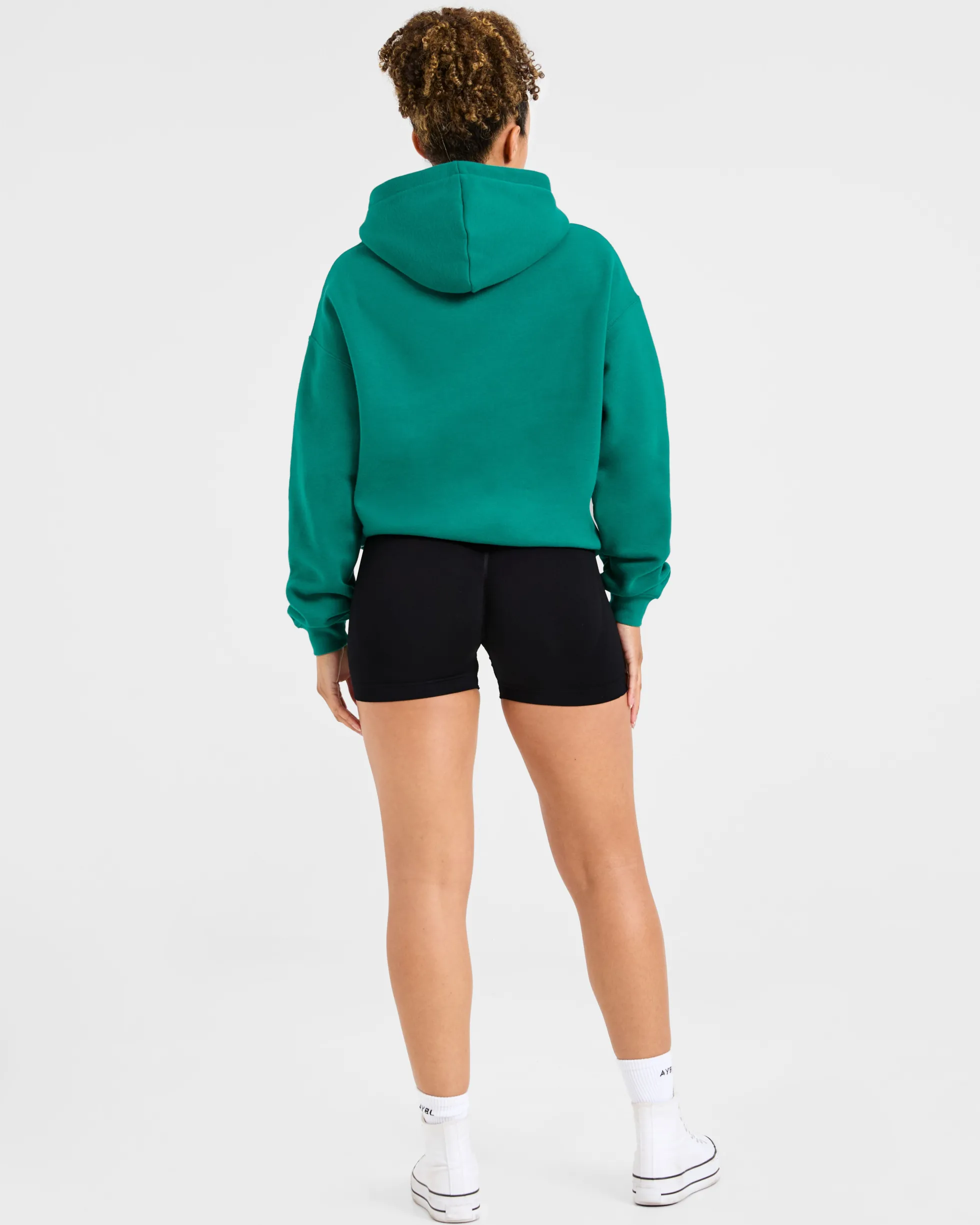 Script Embroidered Oversized Hoodie