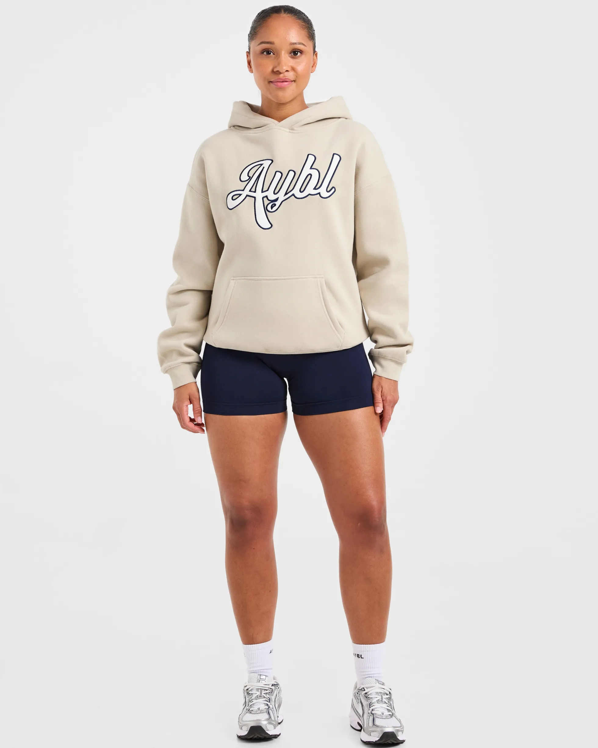Script Embroidered Oversized Hoodie
