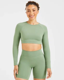Staple Long Sleeve Crop Top