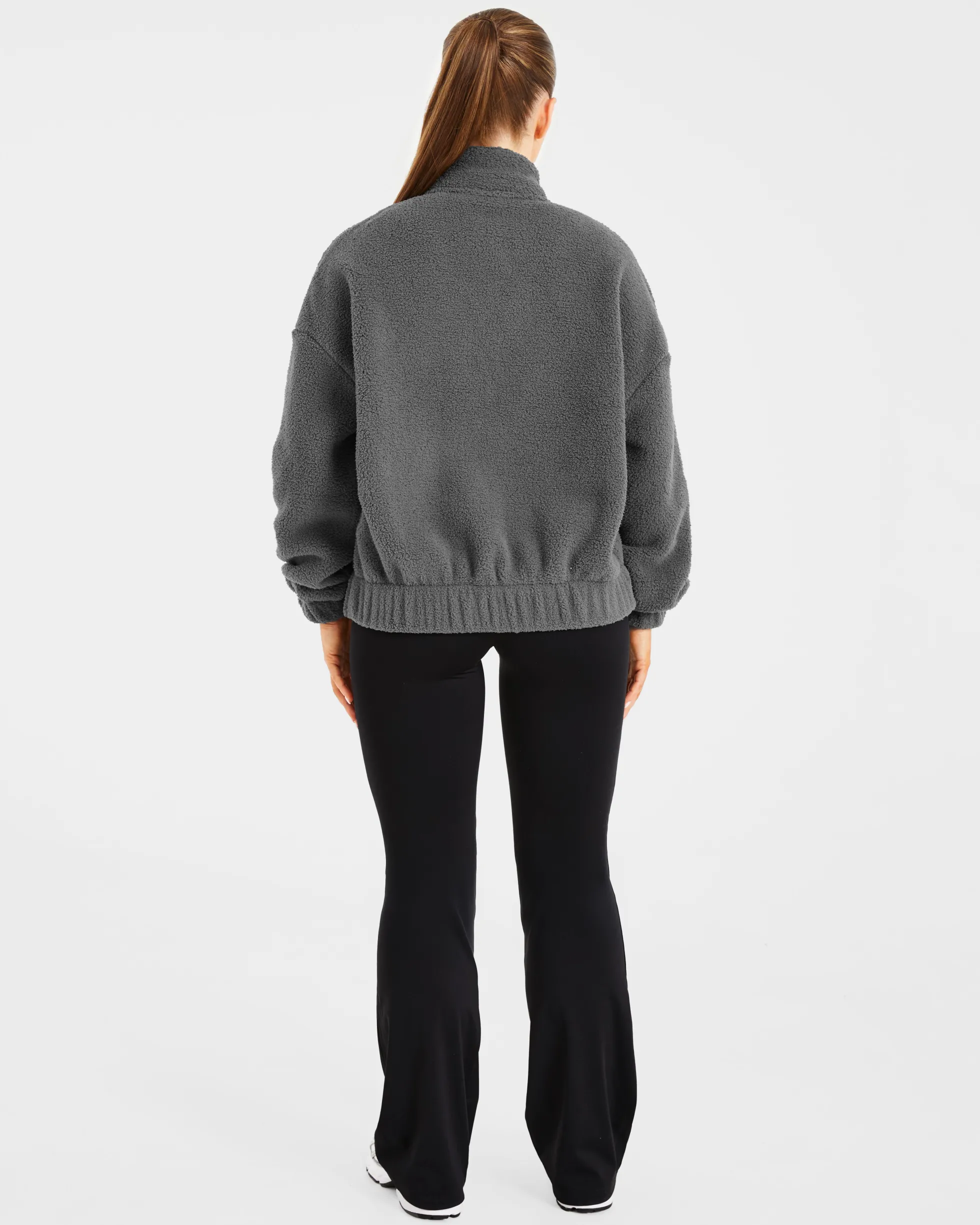 Varsity Oversized Fleece Zip Up Jacket