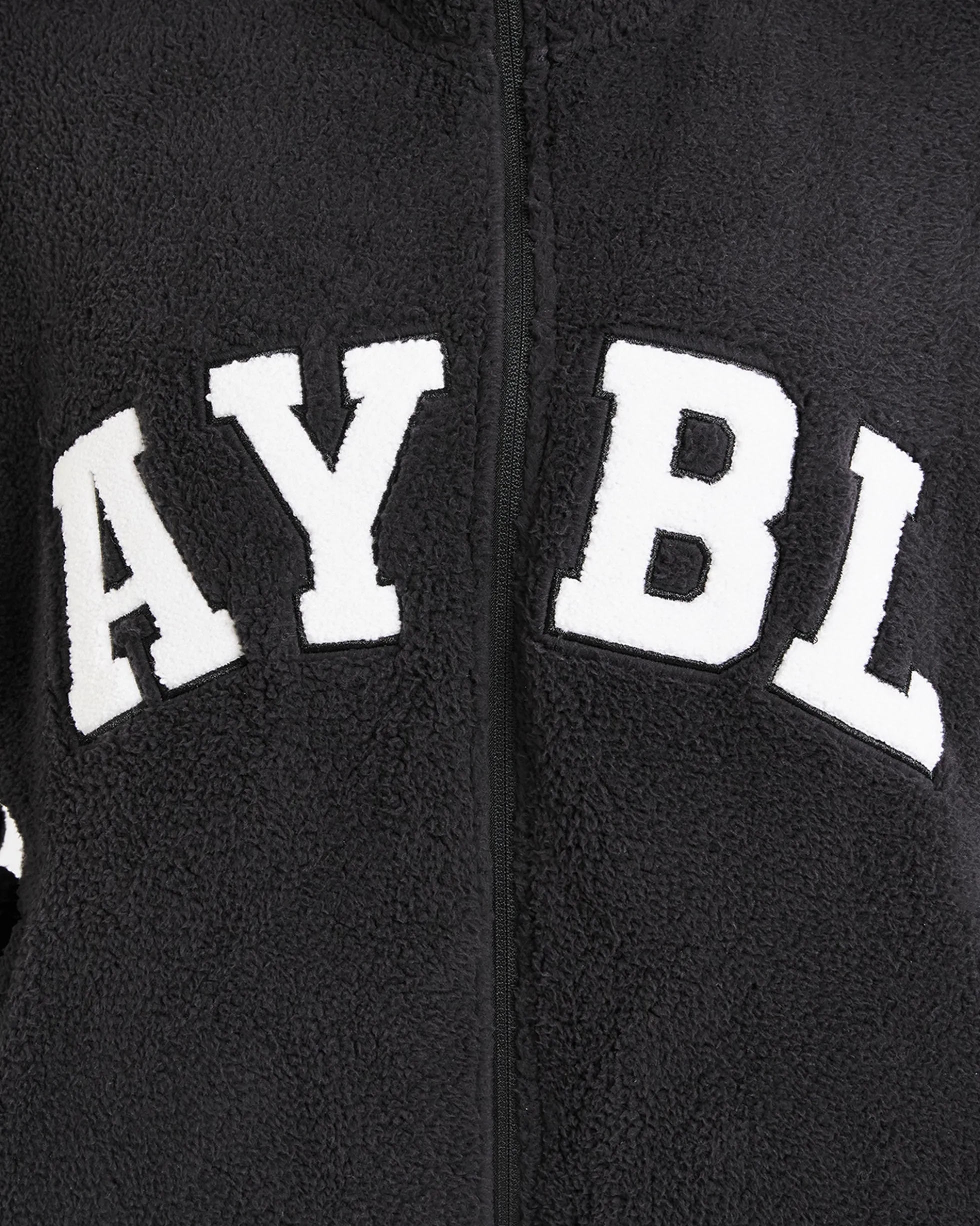 Varsity Oversized Fleece Zip Up Jacket